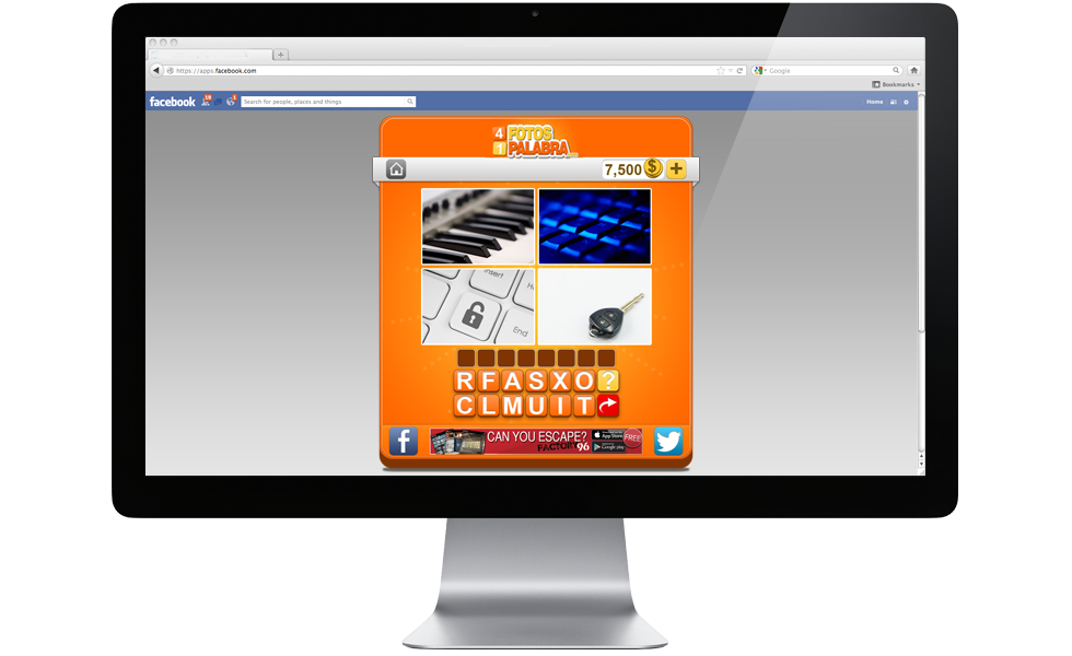 Jugar 4 Fotos 1 Palabra en Facebook